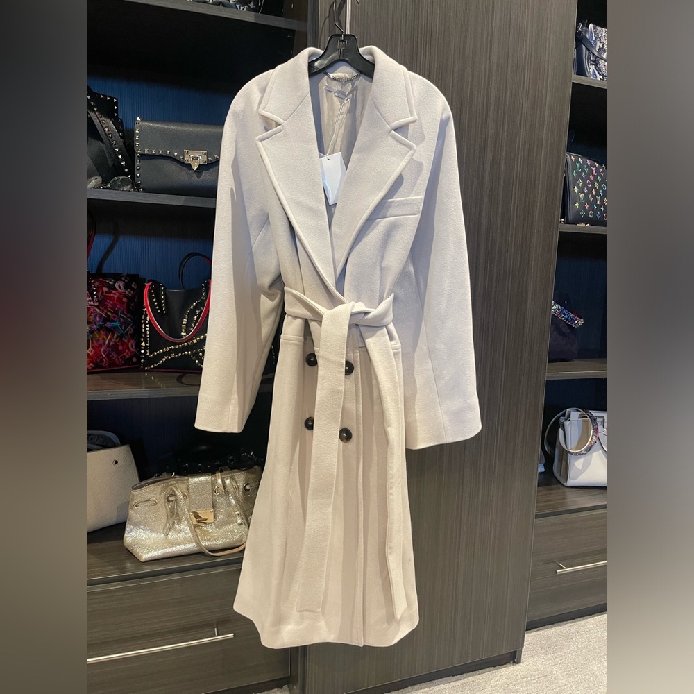 Stella McCartney Wool Buttoned Wrap Coat